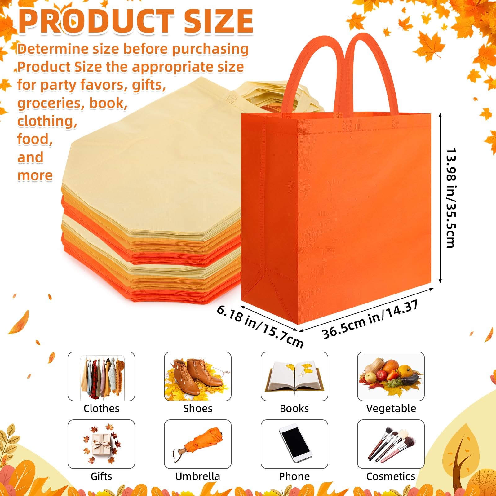 150 Pcs Reusable Totes Bags Bulk 14 x 14 x 6 Inch Large Reusable Non Woven Sh…