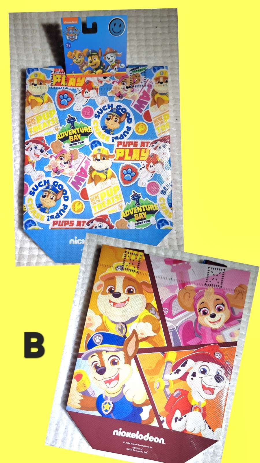 * NEW *2 Pack Various Characters Reusable Tote Treat Gift Goodie Bags 7″X8″X3.25