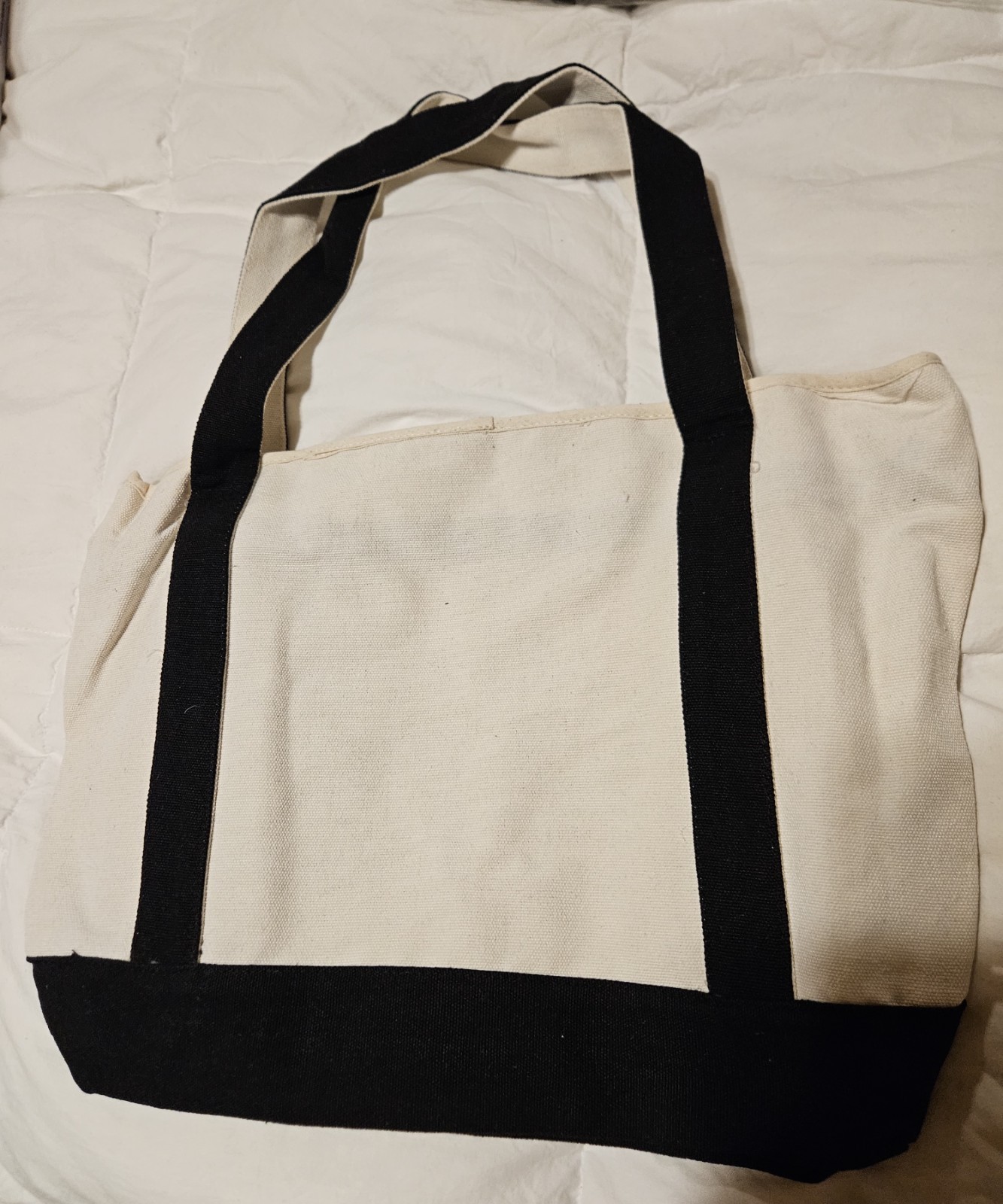 1SaltyIsland Logo Tote Bag Beige/Black 16x15x6 in Reusable Shopping