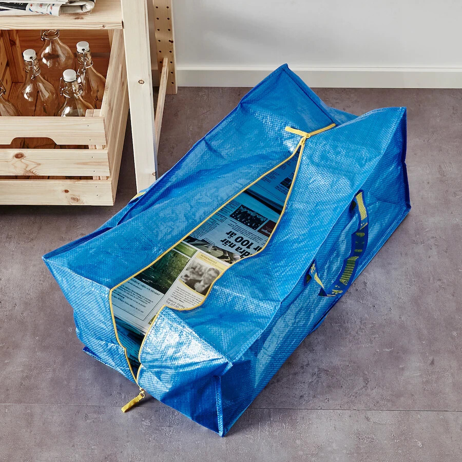 IKEA TRUNK BLUE BAG Shopping Grocery Laundry Storage Tote Bags Strong FRAKTA.