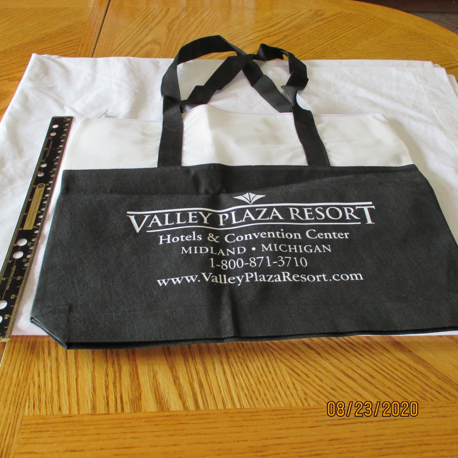 New BLACK White TOTE BAG REUSABLE Shoulder Grocery Multi Use Bag ZIPPER WASHABLE