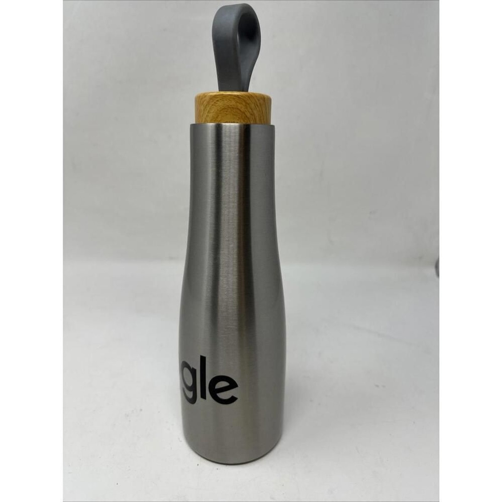 Limited Google Vacuum Insulated Stainless Steel Silver Water Bottles Wood Cap