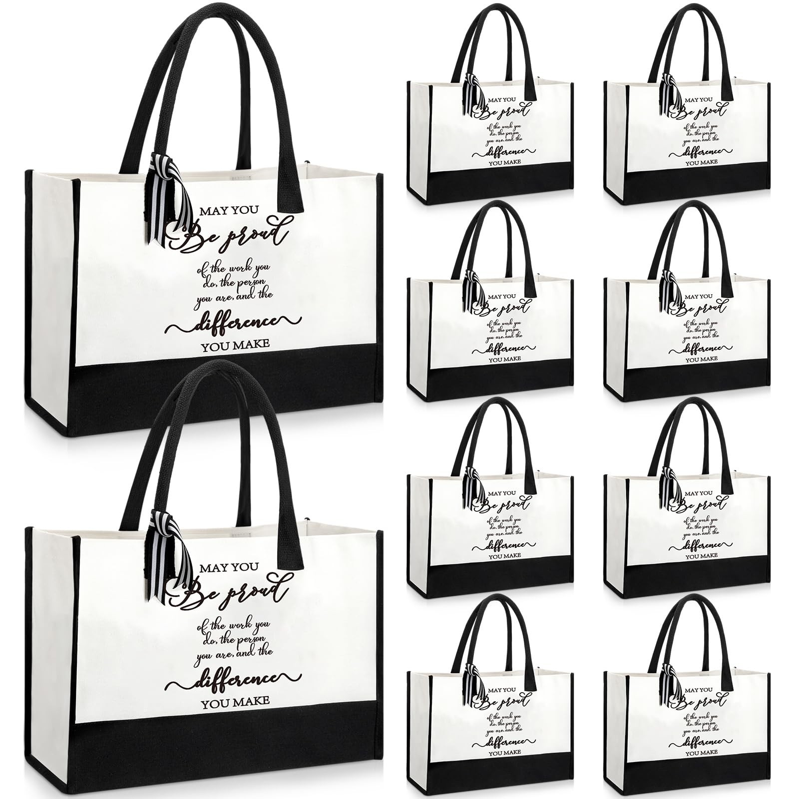 10 Pcs Employee Teacher Appreciation Gifts Bulk Canvas Tote Bags with Handles…