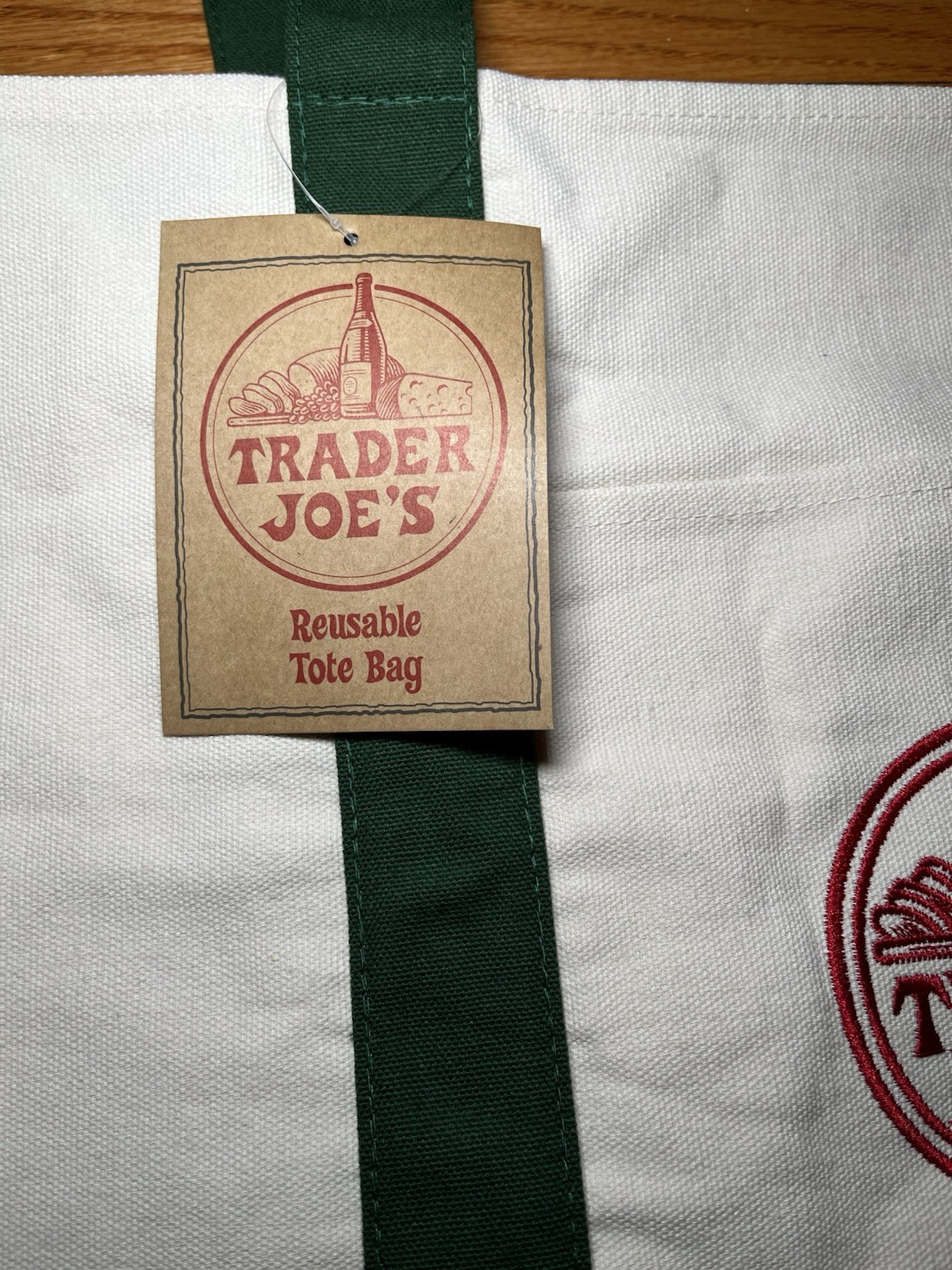 Trader Joe’s Canvas Tote Shopping Bag – LARGE GREEN – (NEW with TAGS!)