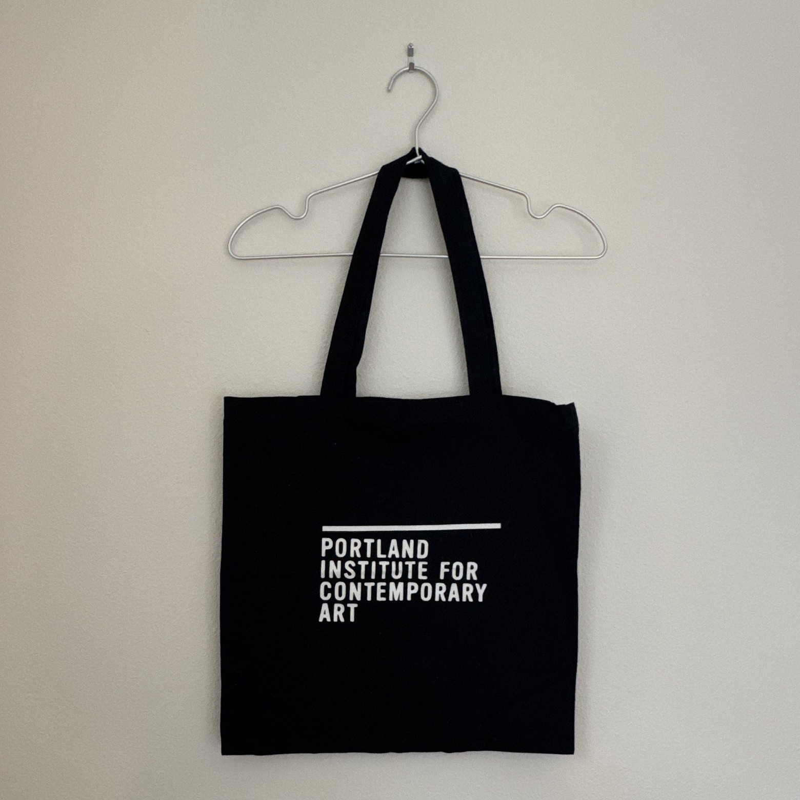 Portland Institute for Contemporary Art Black All-Over Tote Bag 15.5 x 15 in