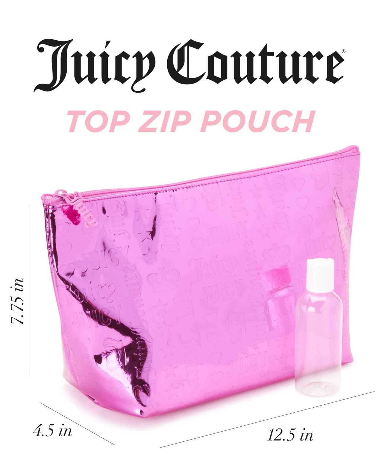 Juicy Couture Hot Pink Makeup Bag Cosmetics Organizer One Size,