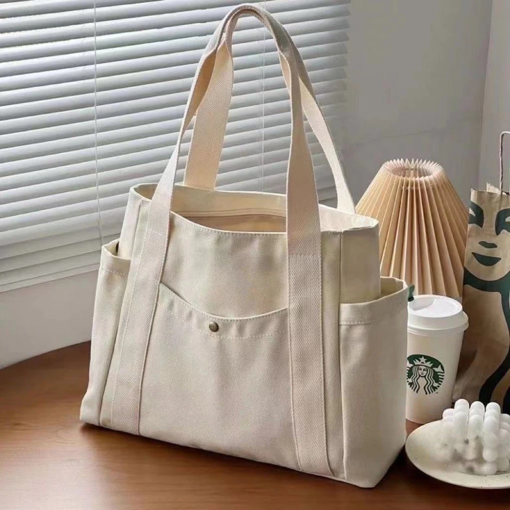 NEW Large Capacity Canvas Tote Bag Shoulder Shopping Book Bag Fast Shipping