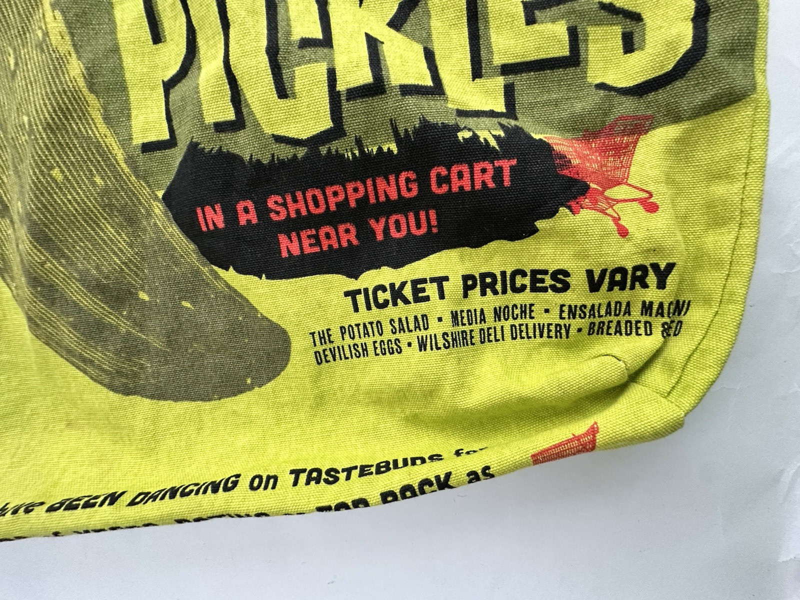 Trader Joe’s The Pickles Reusable Grocery Tote Bag Pickle Concert Design Viral
