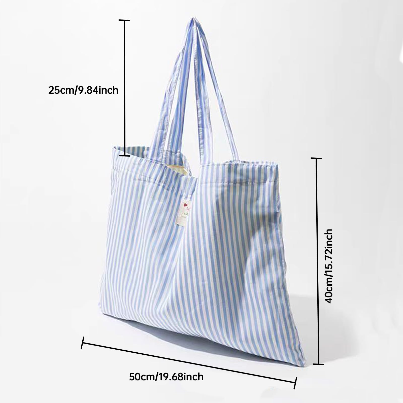 solid color, cotton striped reusable grocery handbag, large size, suitable fo…