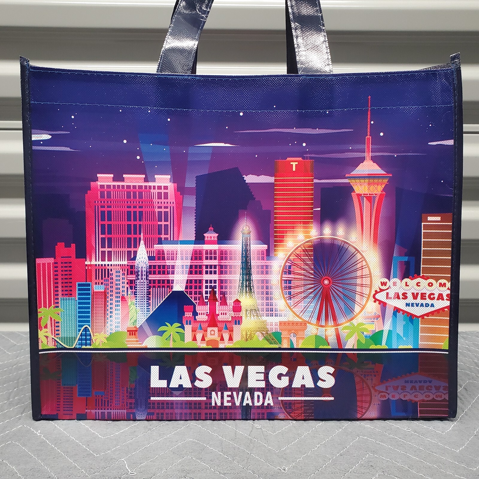 LAS VEGAS Nevada Reusable Grocery Shopping Tote Bag Medium 15x12x8″ Daiso Japan