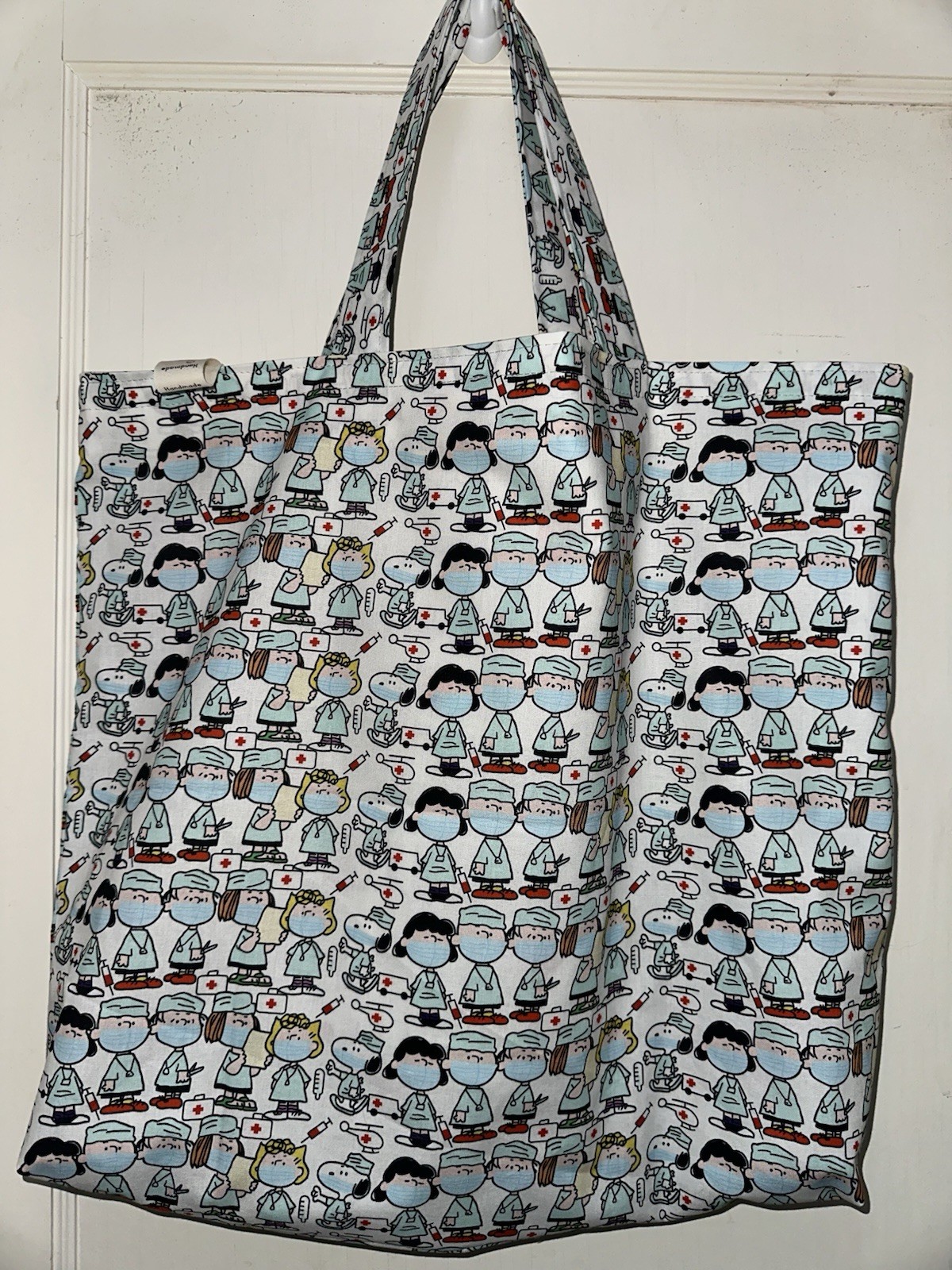 Snoopy & The Peanuts Gang Play Doctor & Nurse Handmade Reversible Washable Tote