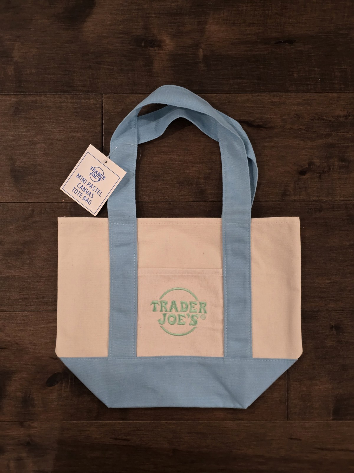 Trader Joe’s Mini Pastel Canvas Tote Bag Set Of 4 Pink Blue Green Purple NWT
