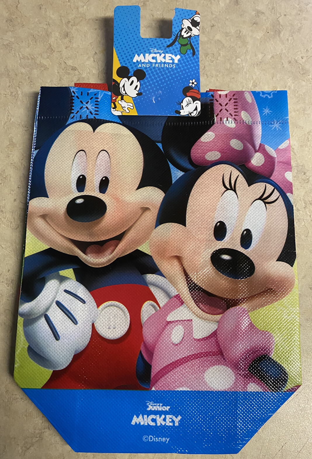 Disney Mickey Mouse & Friends 2 Pk Mini Reusable Blue Bags w/ Handles Lunch/GIft