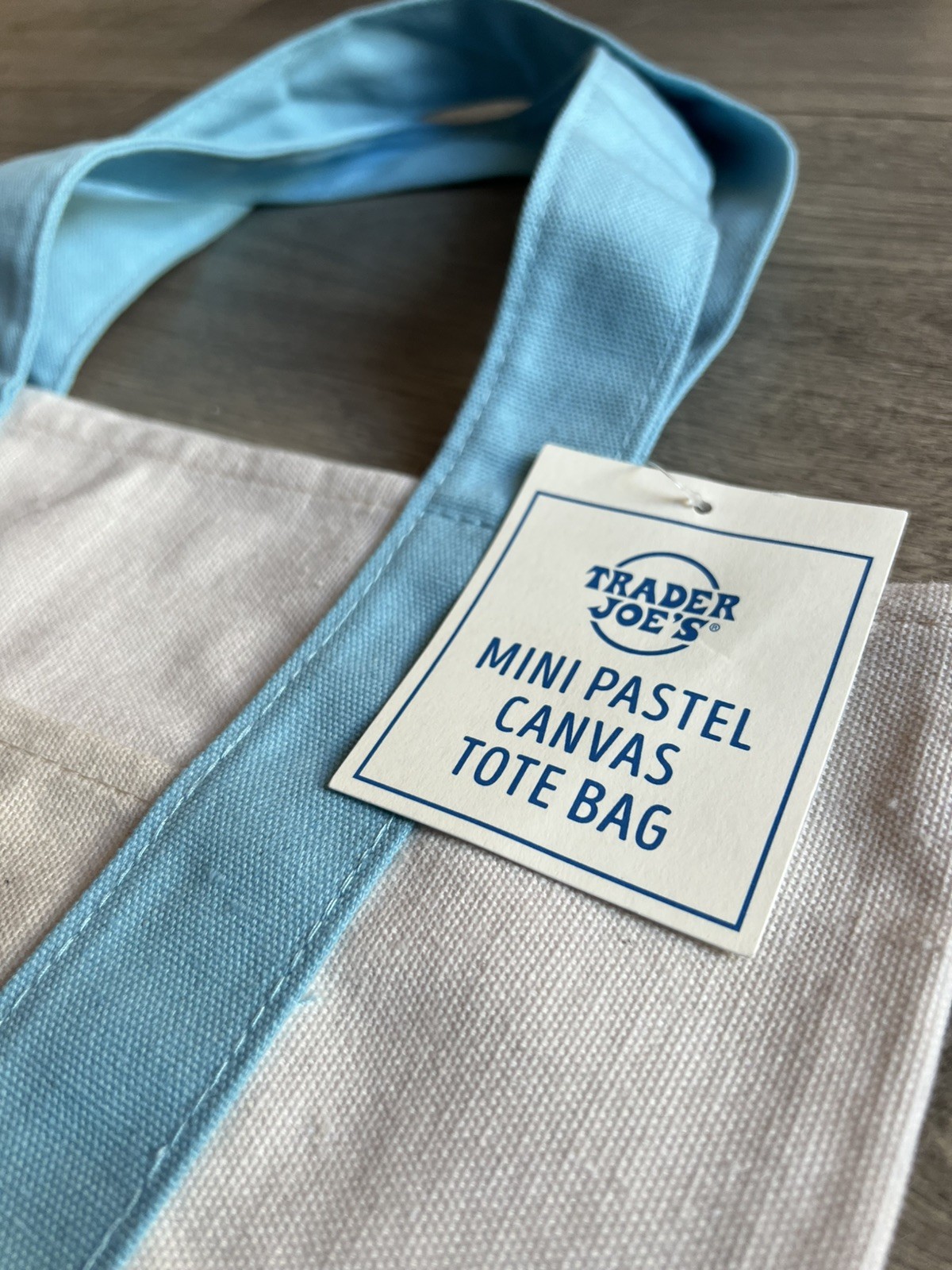 Trader Joe’s Pastel Mini Tote BLUE NWT LIMITED EDITION