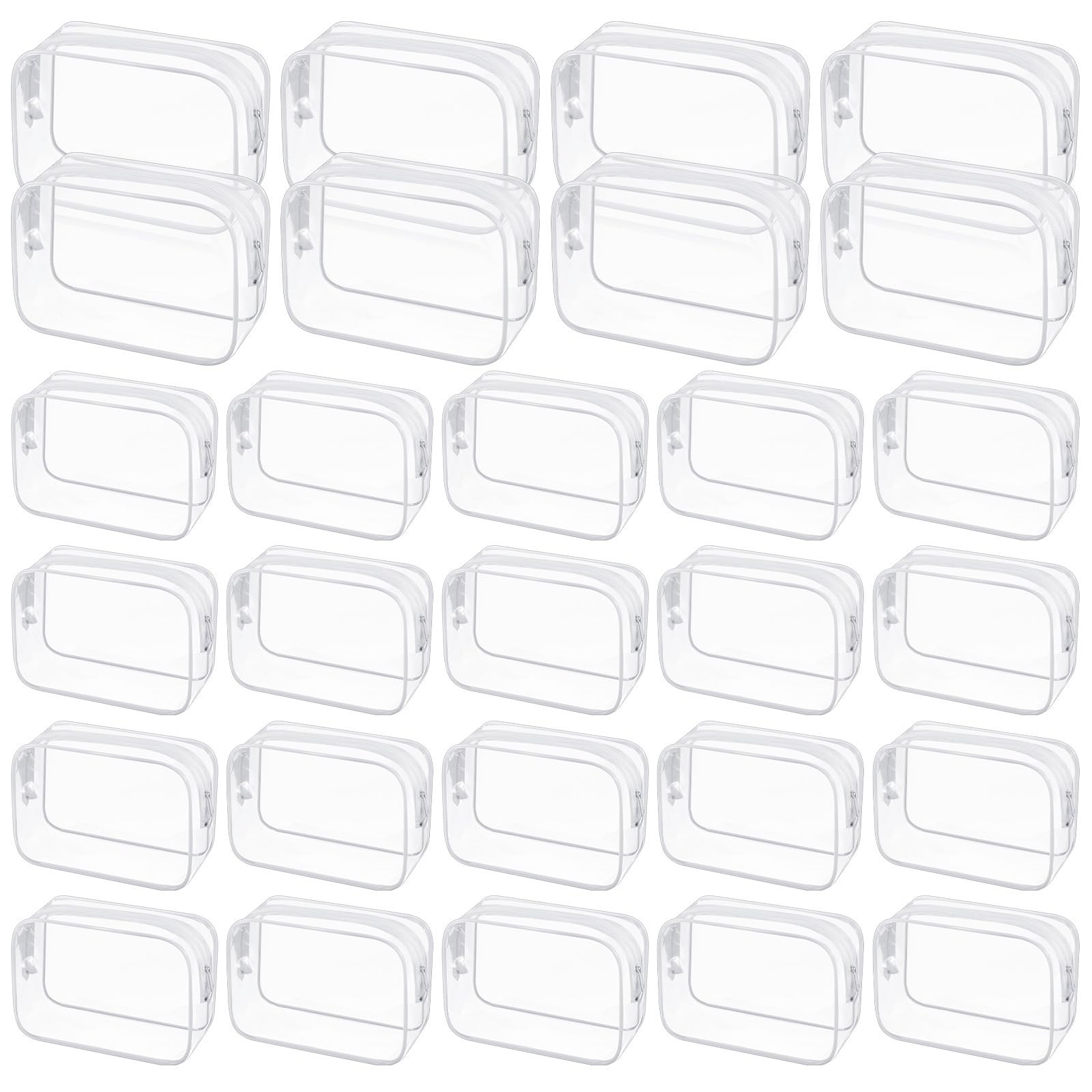 28 Pack Clear Cosmetic Bags Makeup Bulk, Portable 18*12*6cm,