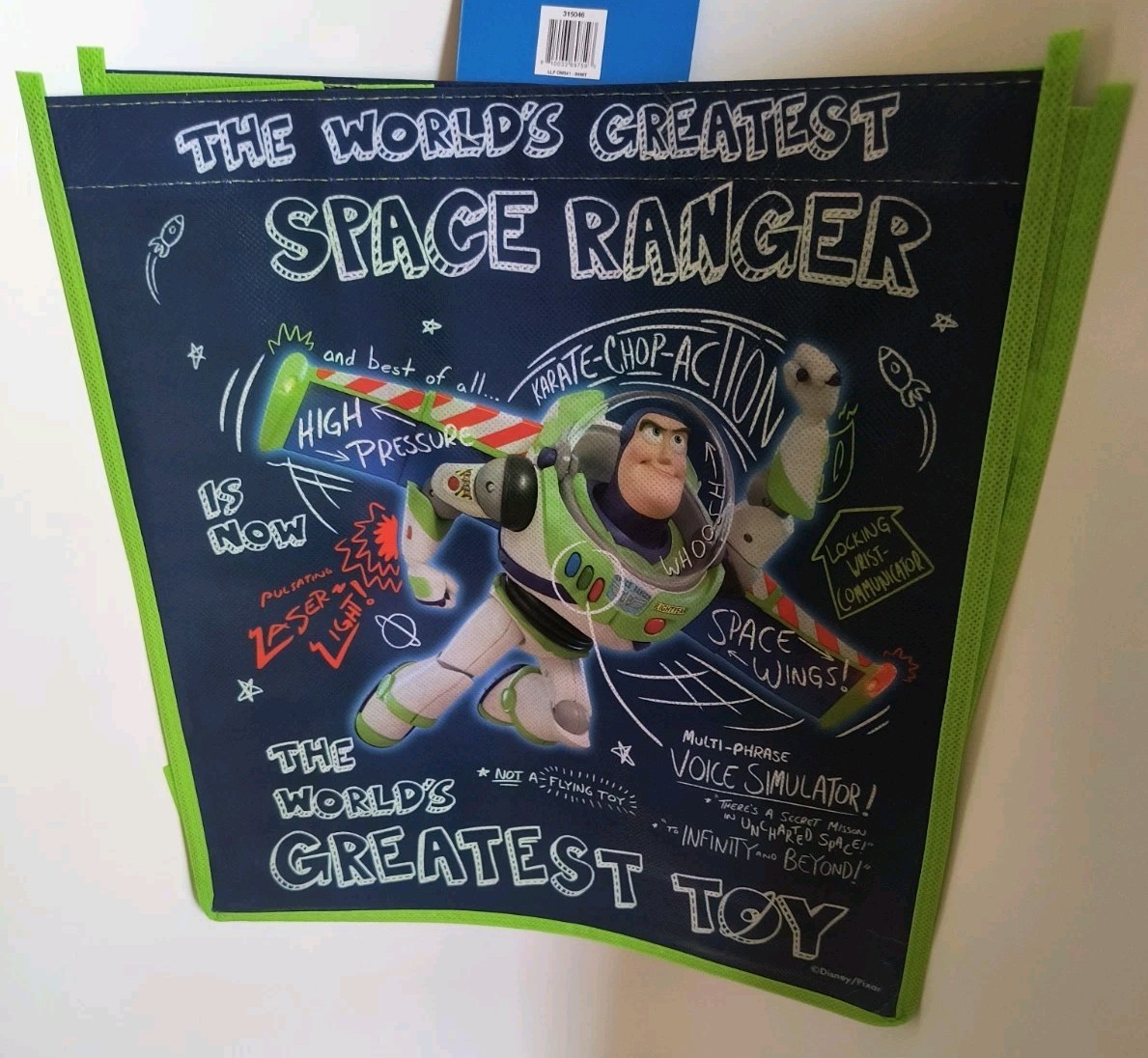 Disney Toy Story Green Shopping/Gift Tote Bag with Handles New! Free Shipping!