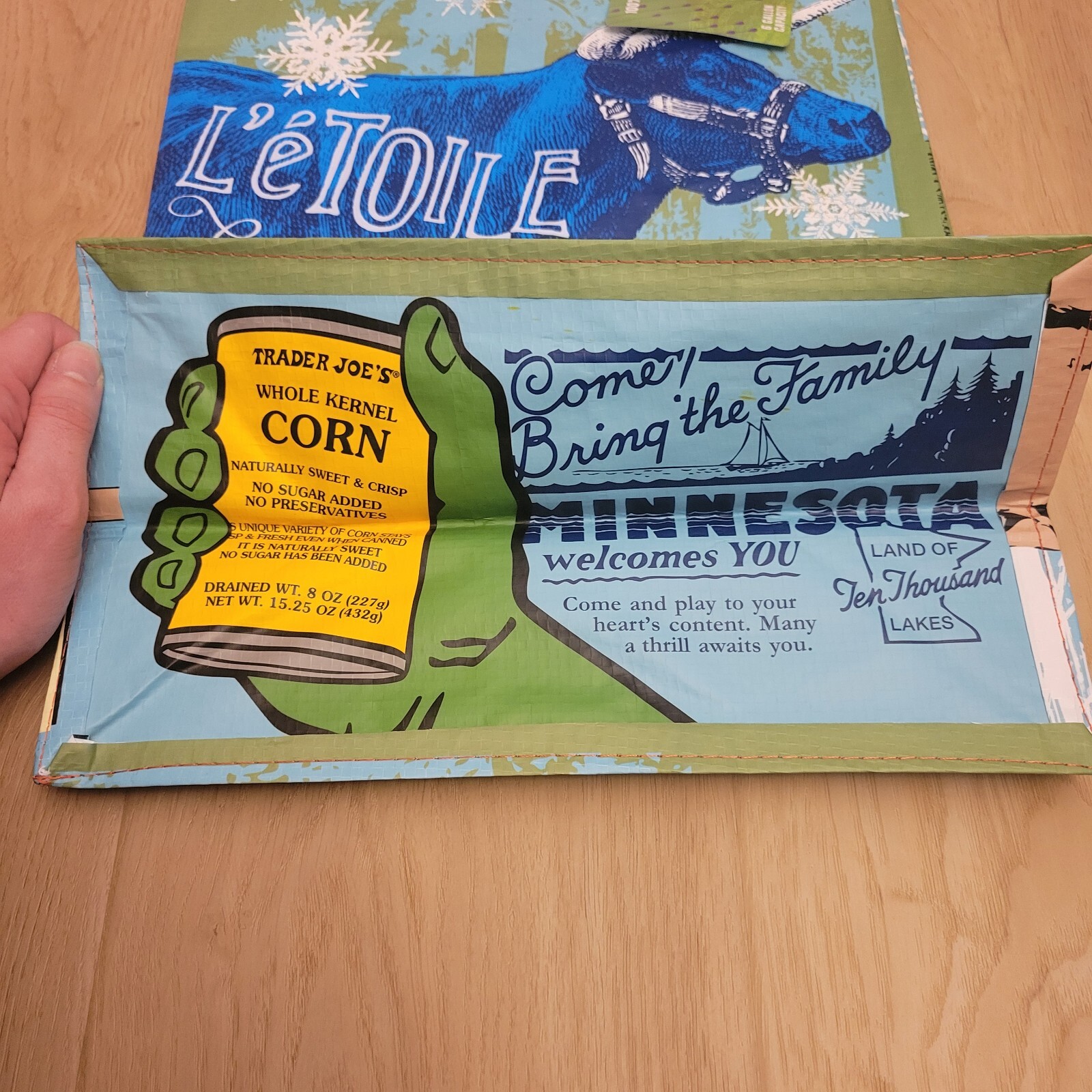 New Minnesota Edition Trader Joes Reusable Grocery Bag 6 gal NWT