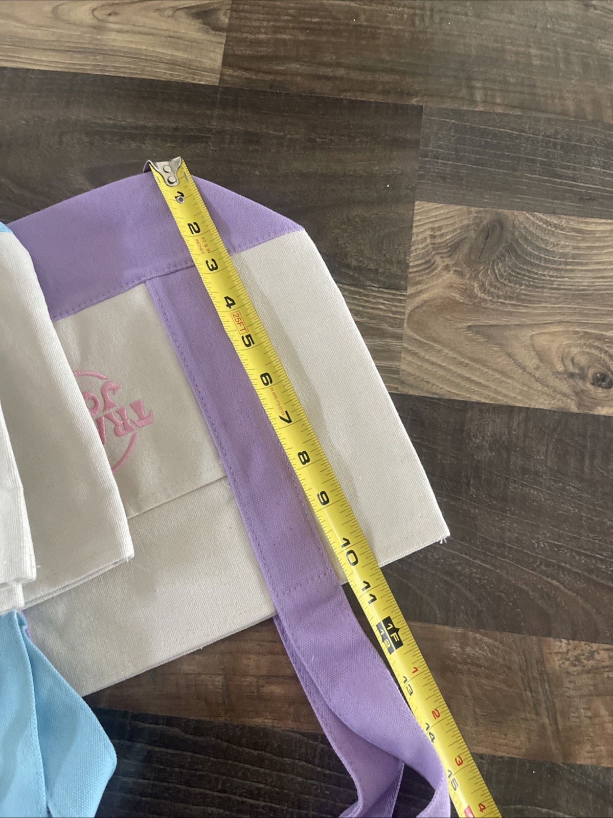 Trader Joe’s Mini Pastel Canvas Tote Bag Set Of 4 NWT Blue Green Pink Purple
