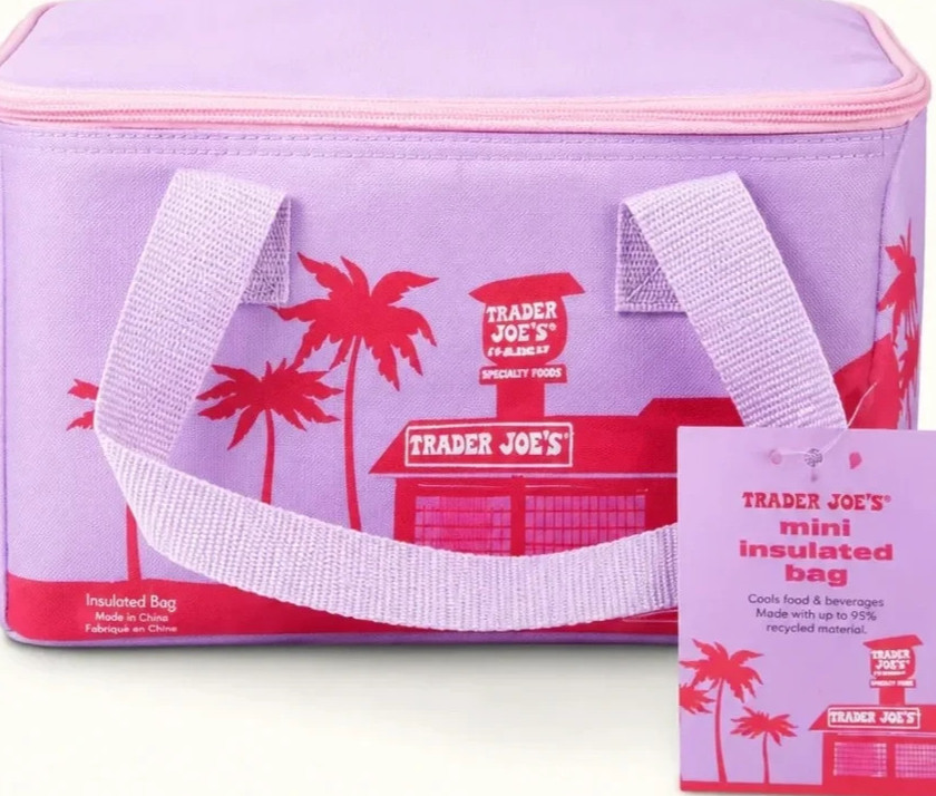 Trader Joe’s Mini Insulated Bag, Summer 2026 Release, Lavender, Red & Pink