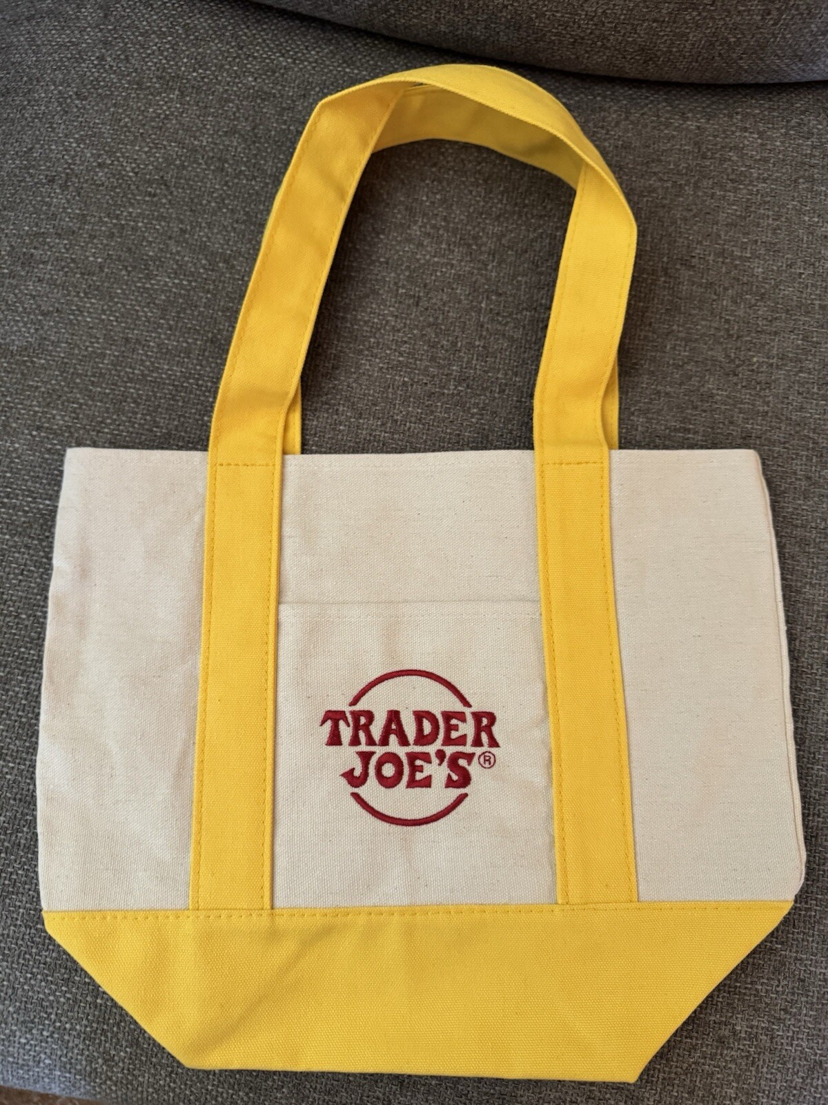 Trader Joe’s Nwt Limited Edition Embroidered Mini Canvas Tote Bag 2024 ￼