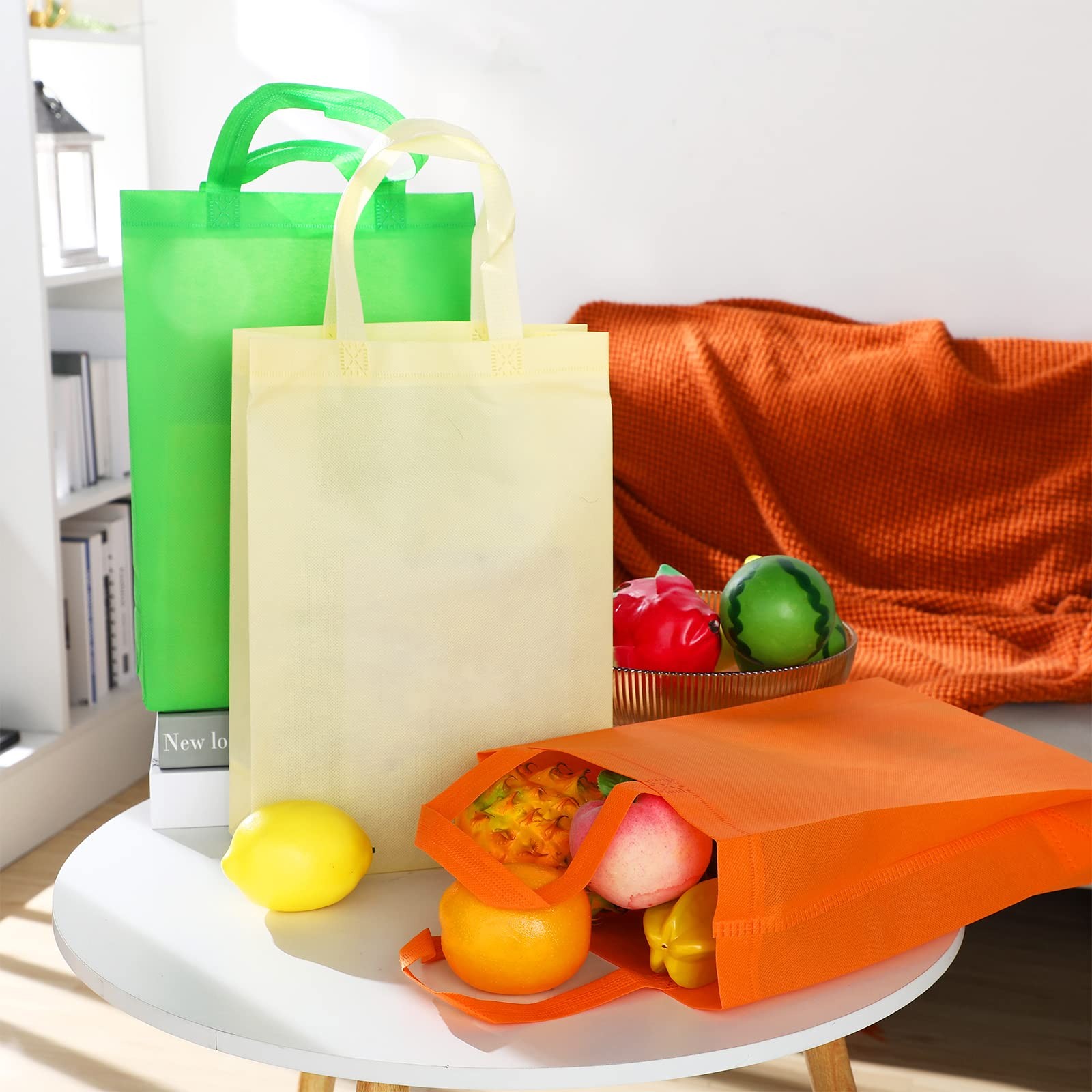 72 Pcs Non Woven Tote Bags Reusable Gift Bags with Handles Bulk Grocery Bag f…