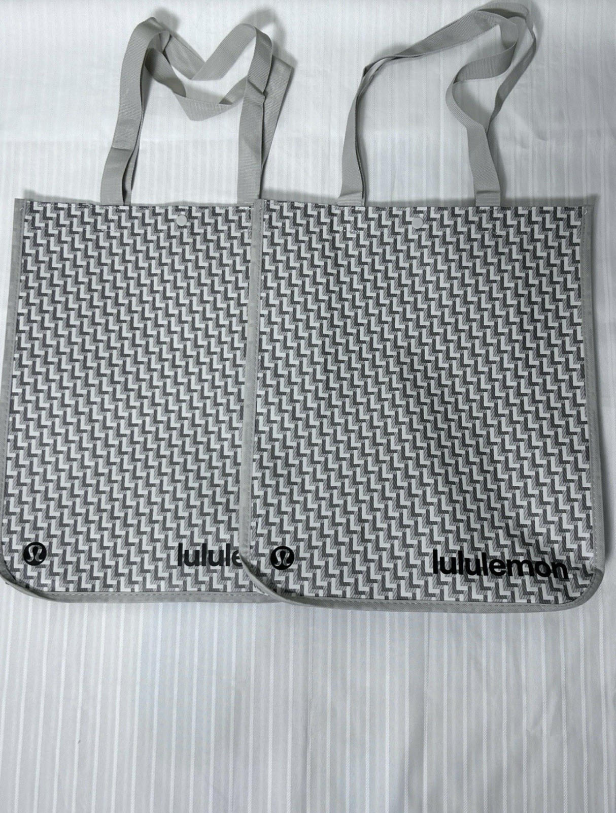 Qty of 2 Lululemon Reusable Tote Shopping Bag – Light Brow – Large 14×16.5×6.6in