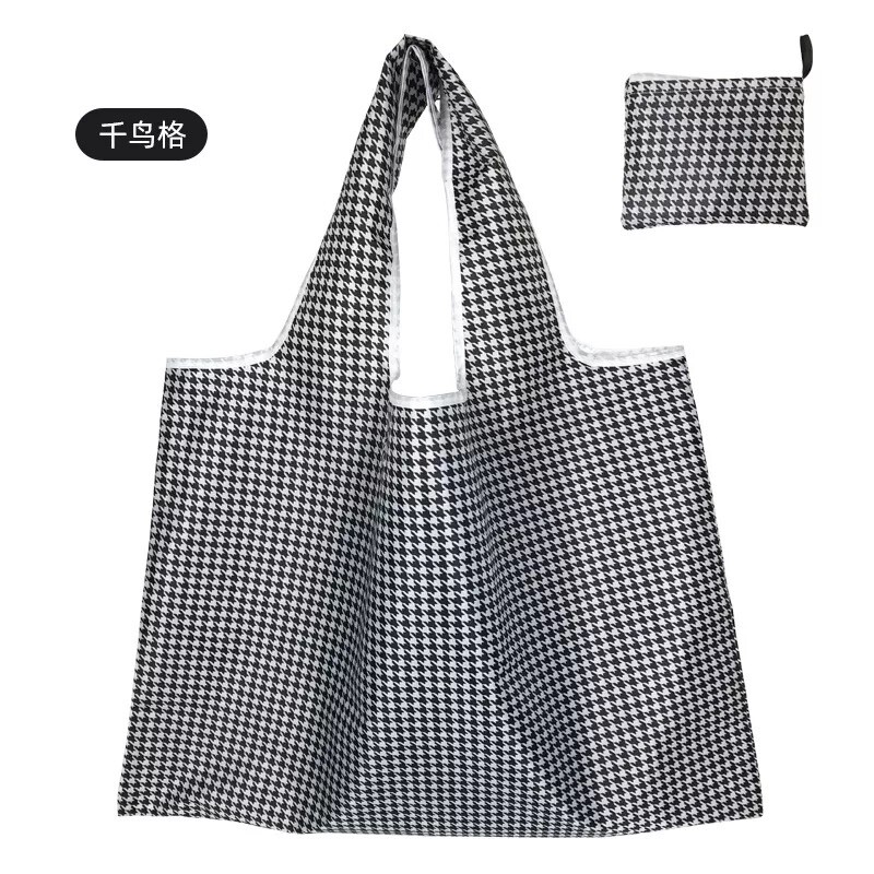 3 pc print waterproof 210D big grocery bag reusable strong foldable nylon bag