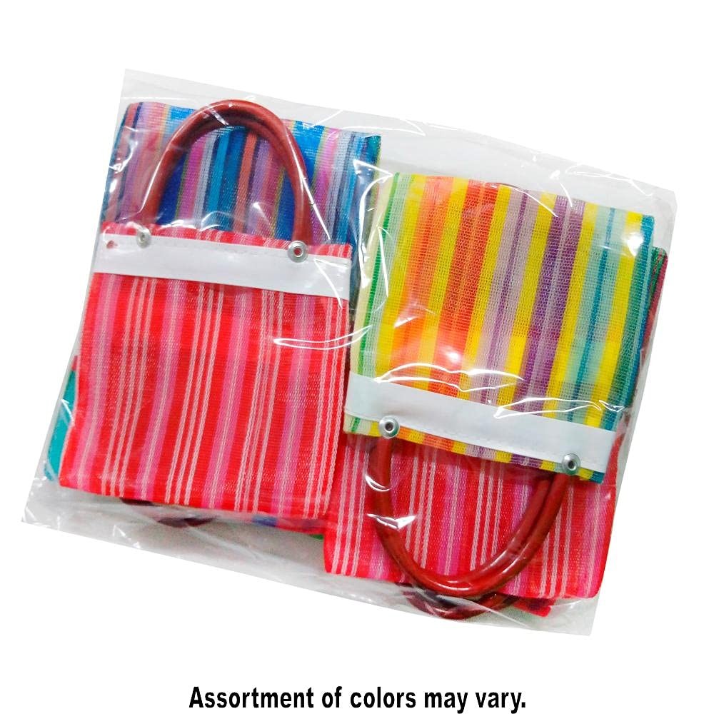 24 Mini Mexican Tote Mercado Bags 5 inch by 5 inch – Assorted Colors – Small …