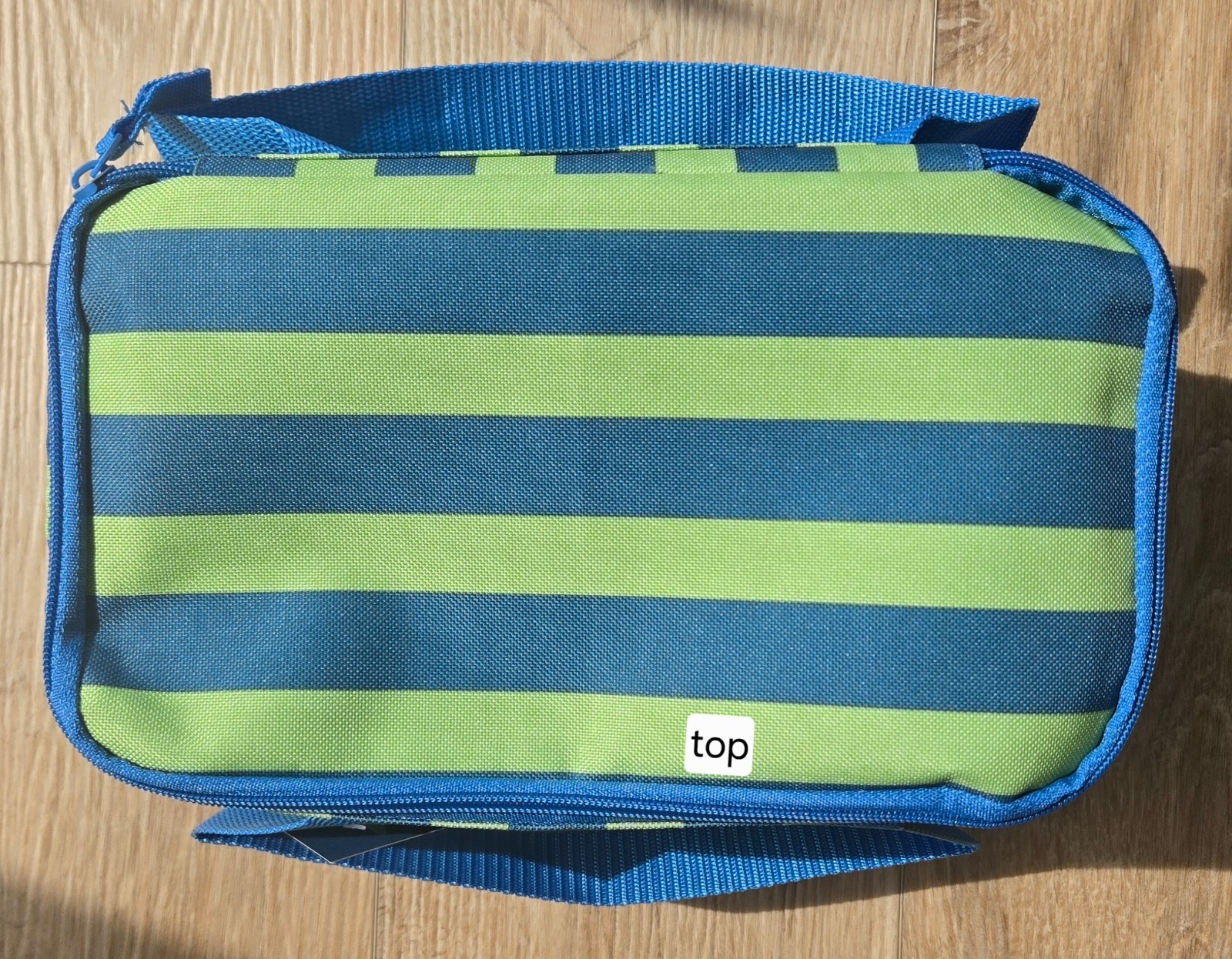 Trader Joe’s 2026 Mini Insulated Tote Blue Green Stripe NEW Limited Edition