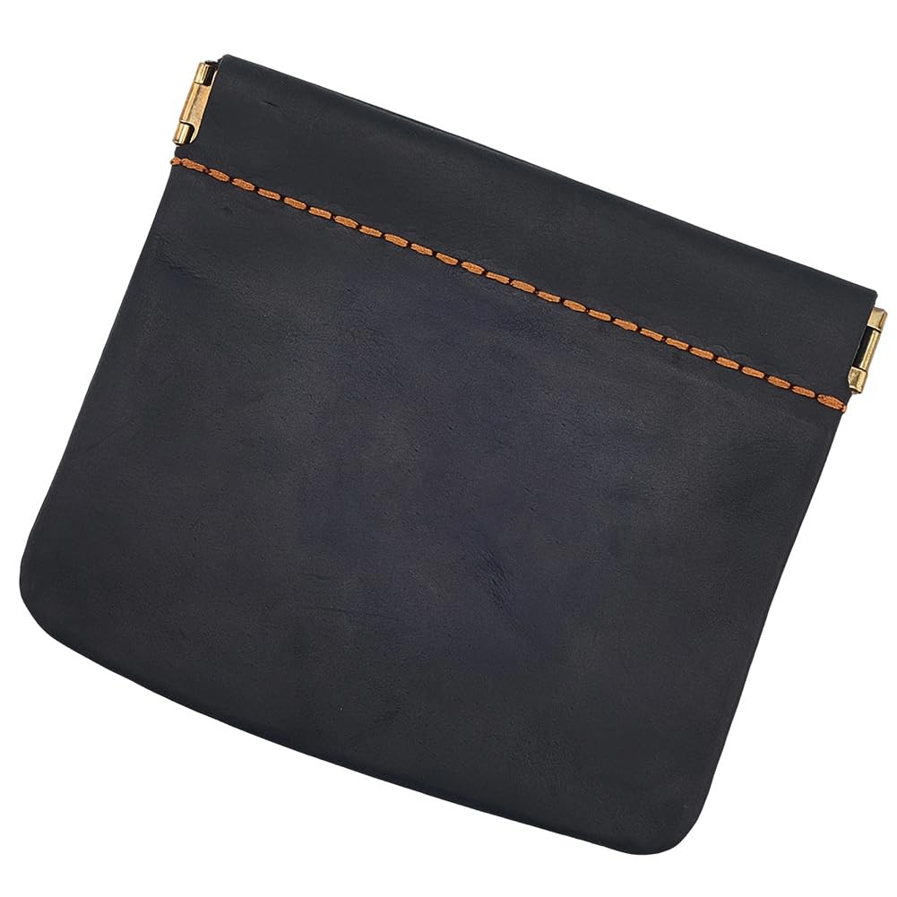 CALFOVERA 4.72 x 4.02 Inch Genuine Leather x x 0.37 inch, black