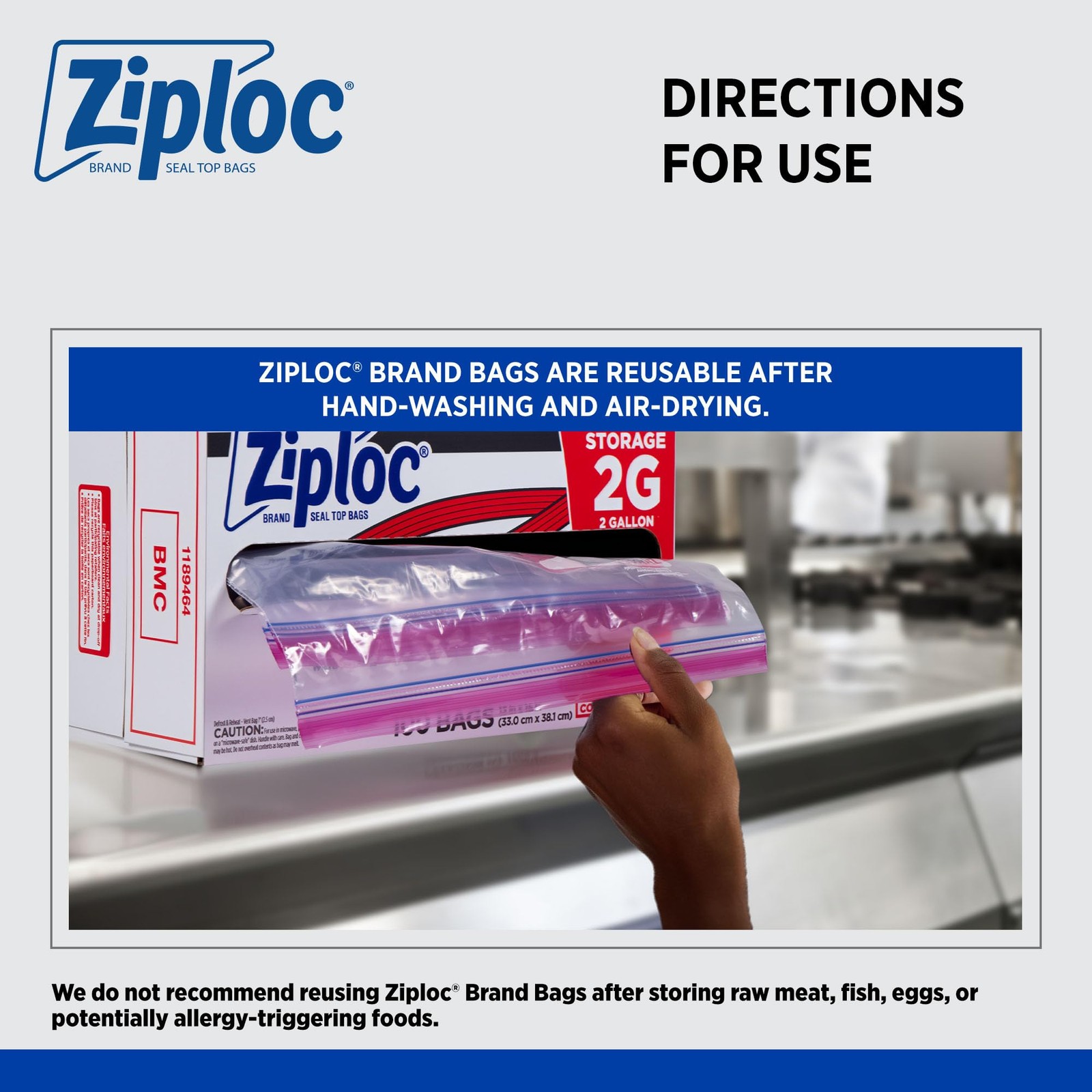 SC Johnson Professional Ziploc Brand Food 100 Count (Pack of 1), Clear