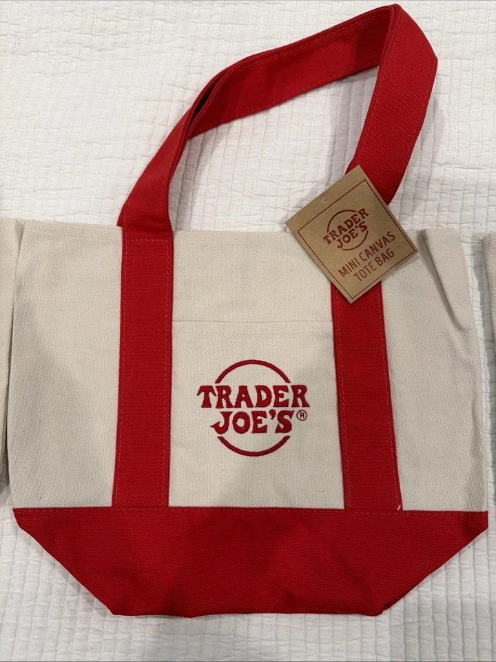 Trader Joe’s Mini Tote Bag Set of 4 Blue/Green/Yellow/Red