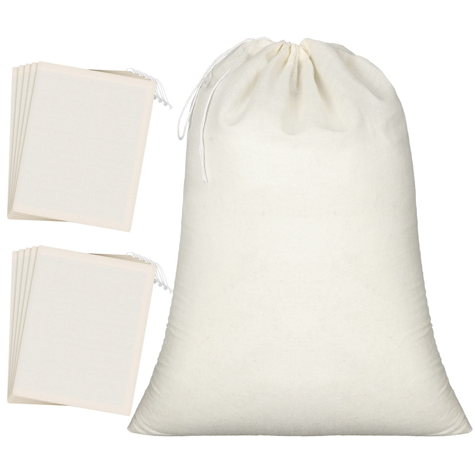 20 Pcs Muslin Bags 8×10 Inches, Cloth Bags with Cotton Drawstring Fabric Gift…