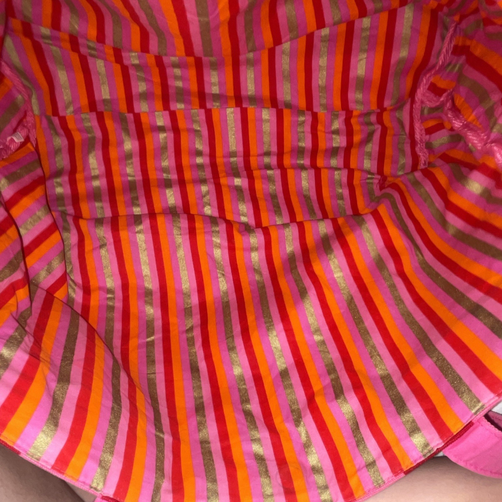 Victoria’s Secret Pink/Red Striped Tote Reusable Shopping Bag Double Handles