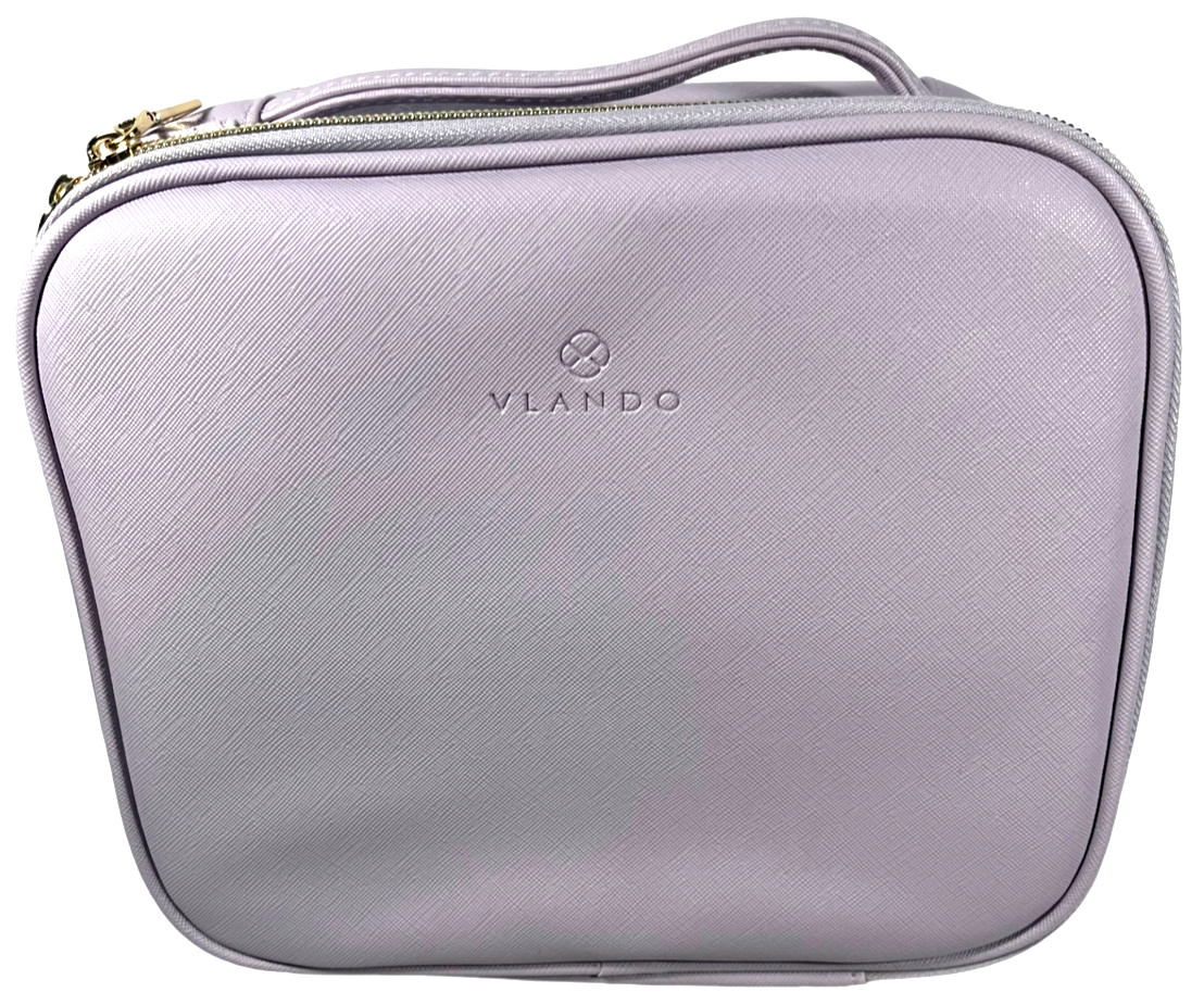 VLANDO Makeup Bag Travel Cosmetics Faux Leather Make Up Purple – NEW