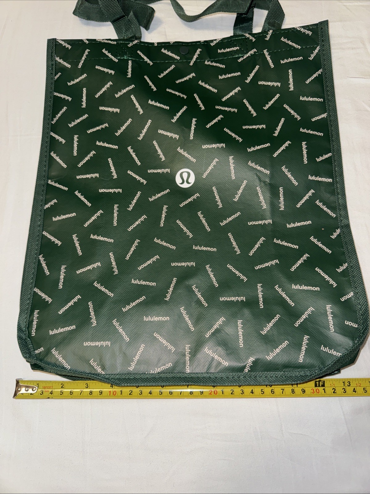 Lululemon Large Reusable Shopping Shopper Tote Bag Green Graphic