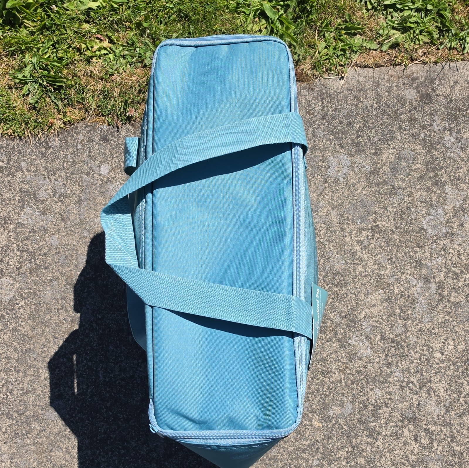 Trader Joe’s Large Reusable Insulated Shopping Bag Zippered Tote Blue 8 Gal