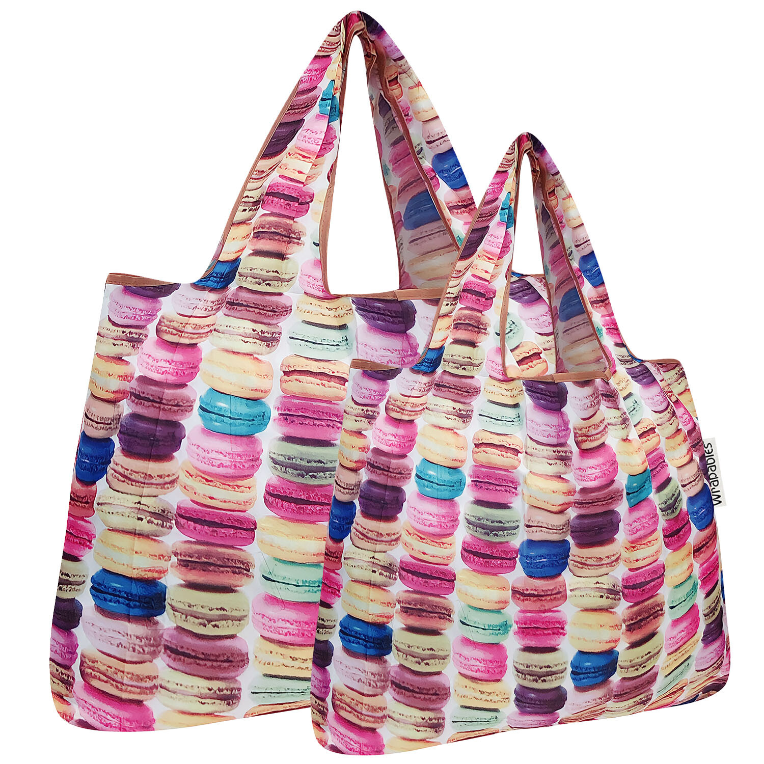 Wrapables Large & Small Foldable Tote Nylon Reusable Grocery Bags, Set of 2
