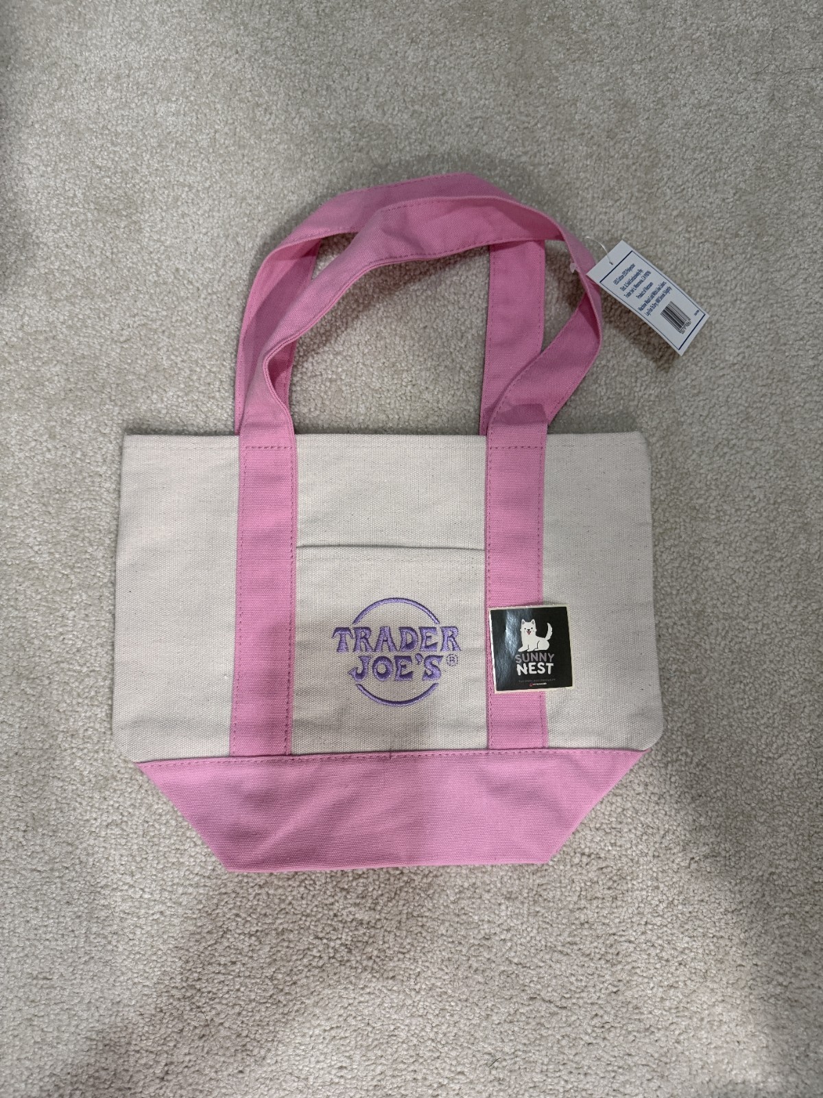 PICK1: TRADER JOE’s Limited 2026 Mini Canvas Tote PINK PURPLE MINT OR TEAL NEW