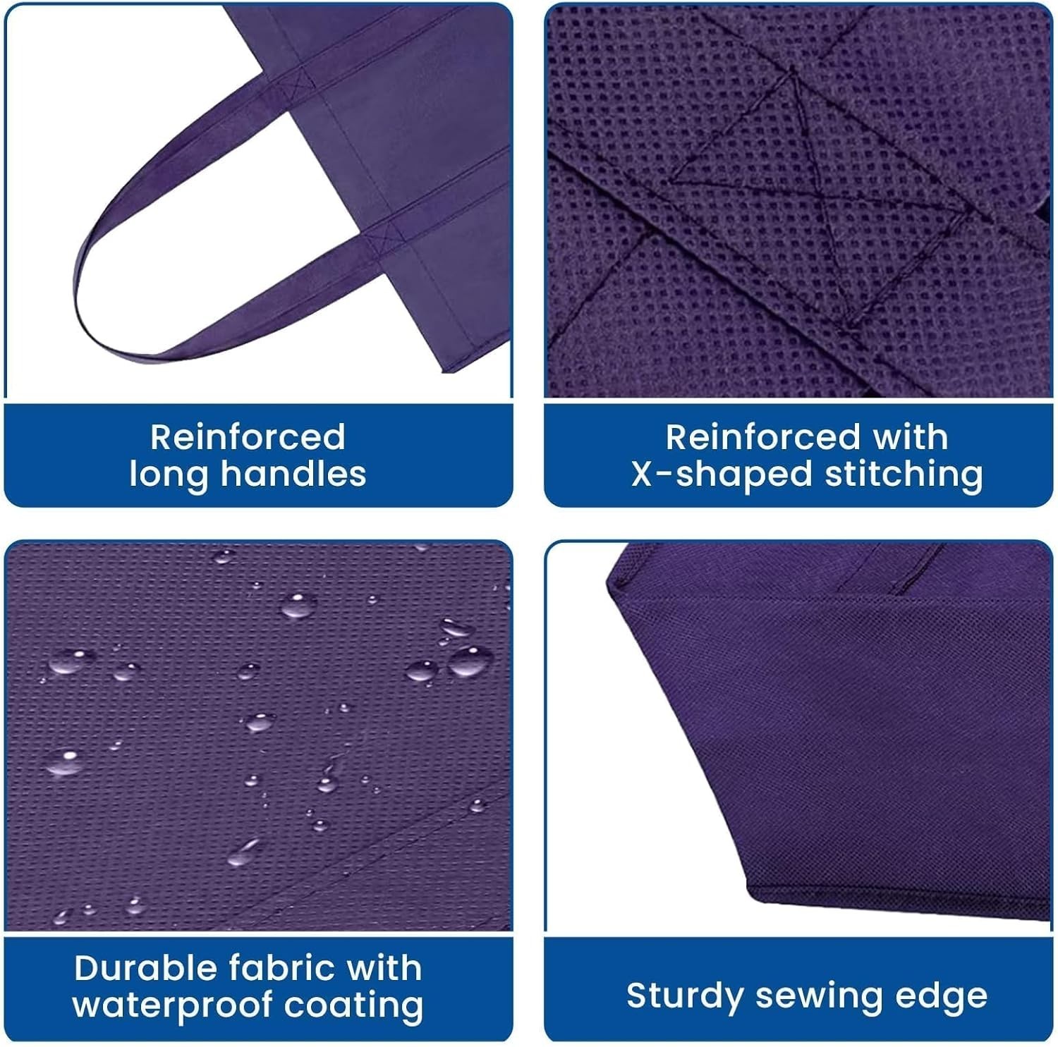 10 Pack Large Reusable Grocery Bags – Eco-Friendly Foldable Totes in Assorted…