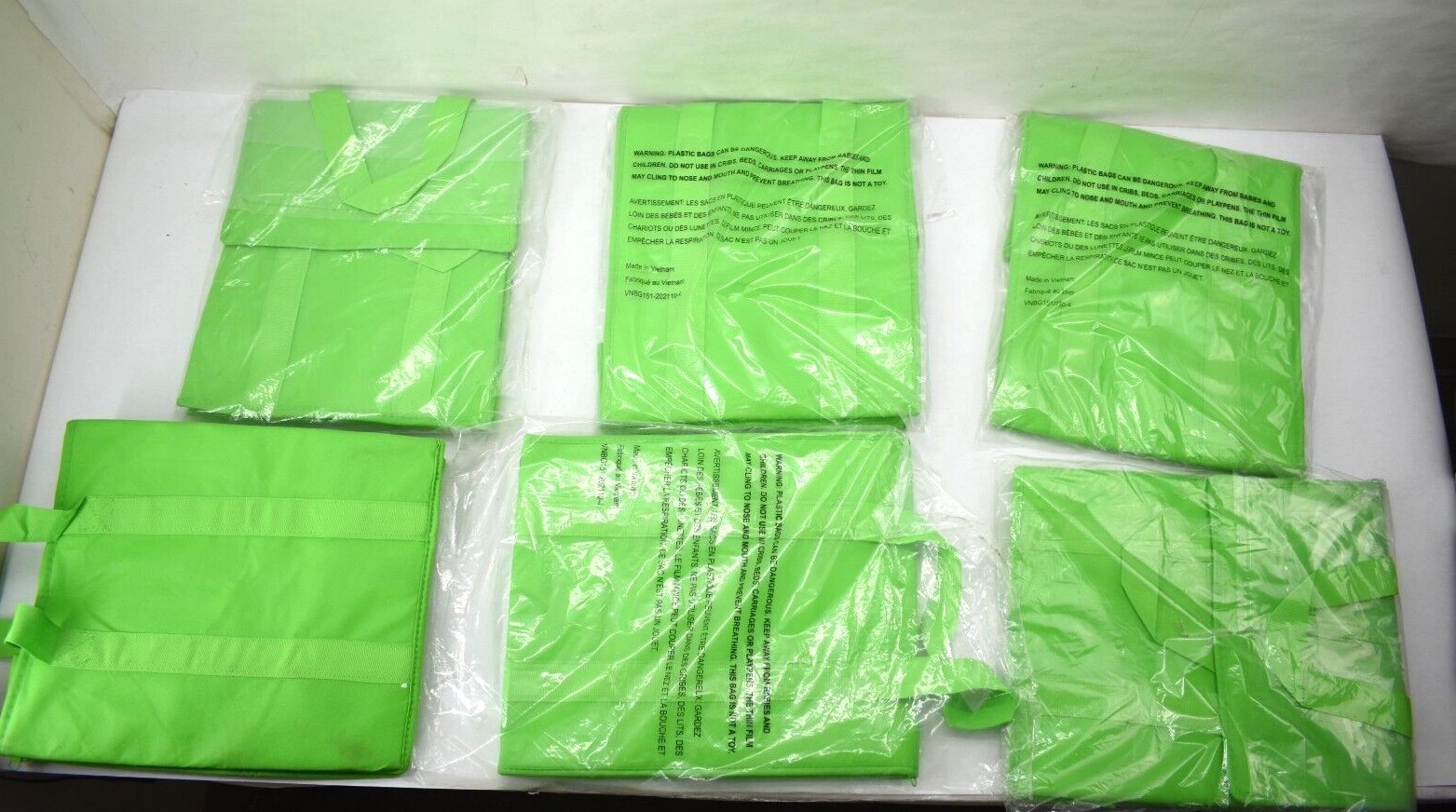 Lot 6 Bamko Insulated Food Grocery Shopping Delivery Bag Green 14″ x 12.5″ x 8″