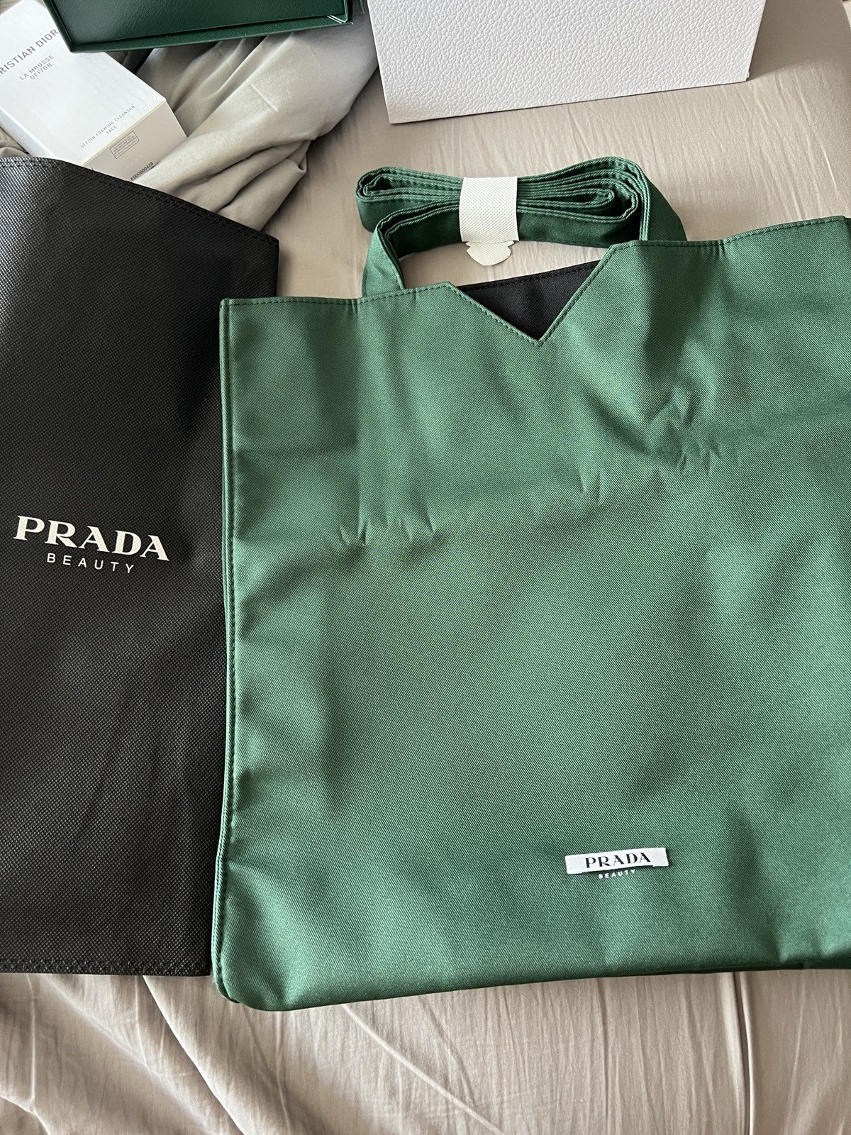 Prada PARADIGME Fragrance Green Unisex Tote NEW! Special Gift! Limited Edition!