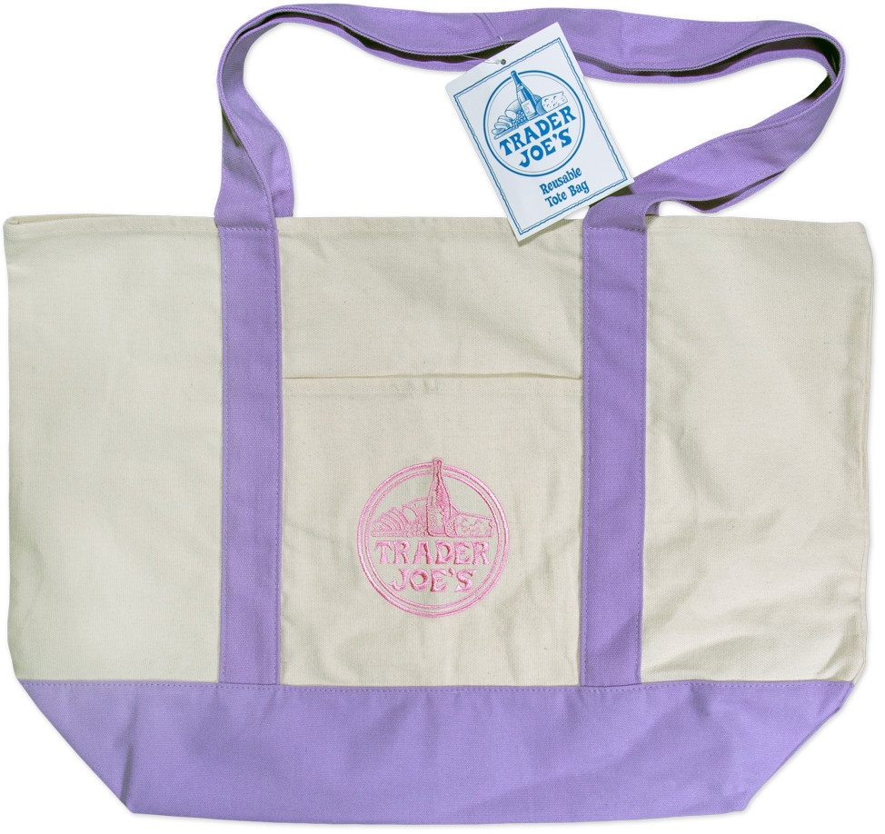 Trader Joe’s Canvas Large Lavender Tote Bag Limited Tote Lavender New W/Tags