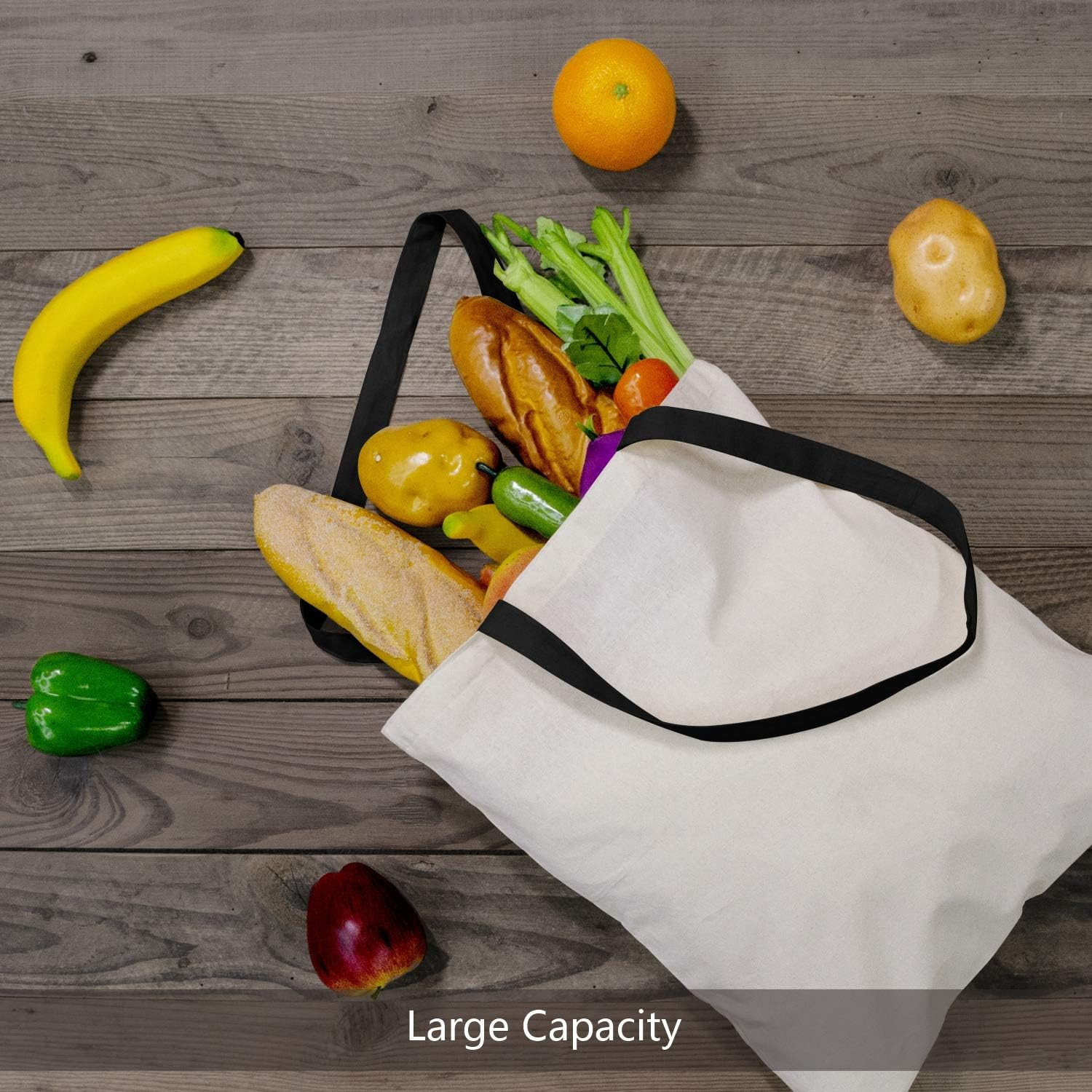 12-Pack Economical Cotton Tote Bag, Lightweight Medium Reusable Grocery Shopping