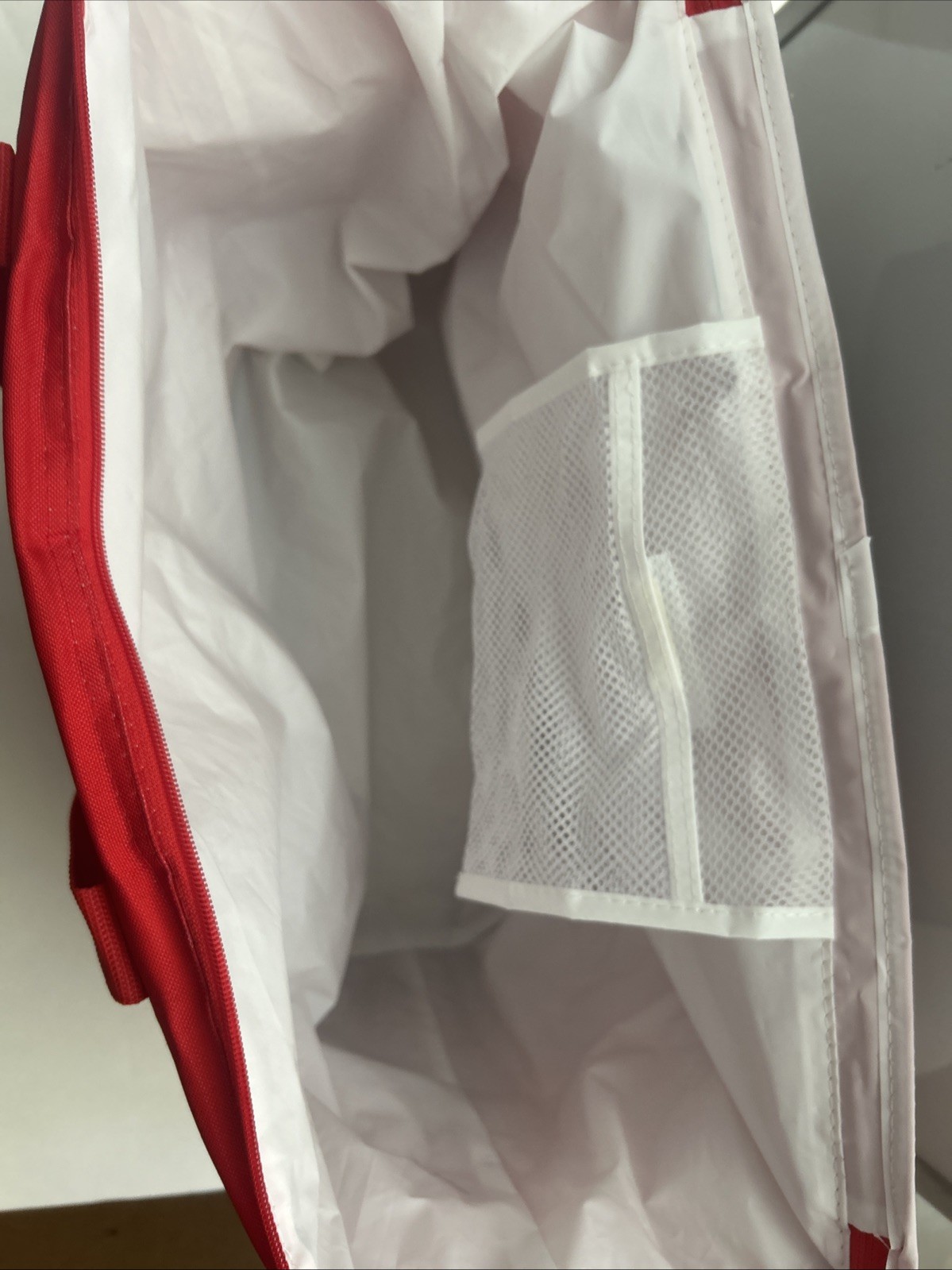 Trader Joe’s Insulated Tote Freezer Cooler Bag Market Shopper XL Red 19”L x 13”H
