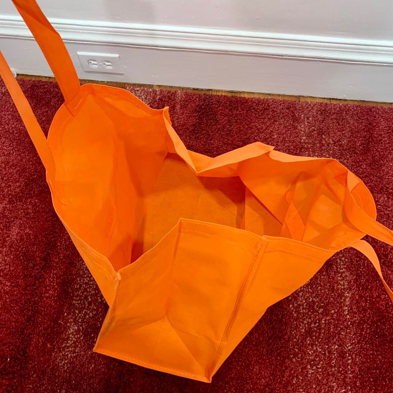 Le Creuset Orange White French Logo Tote Bag Large eco friendly Reusable Grocery