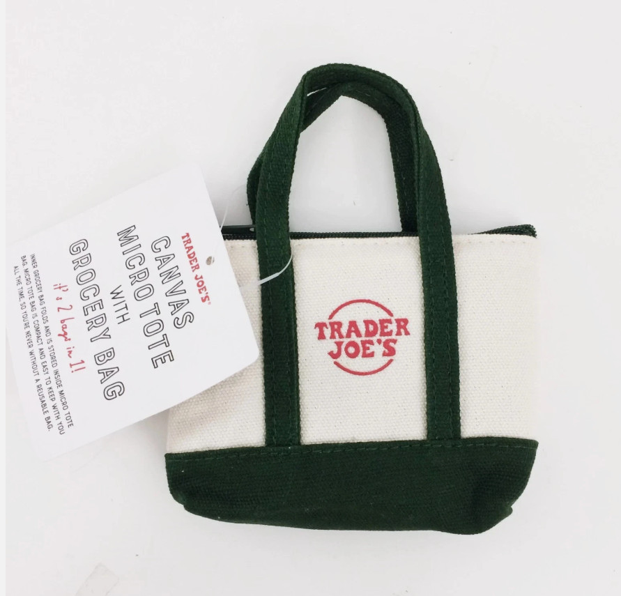 2025 Trader Joe’s Canvas Micro Tote w/ Grocery Bag CHRISTMAS LIMITED GREEN(U7Z19