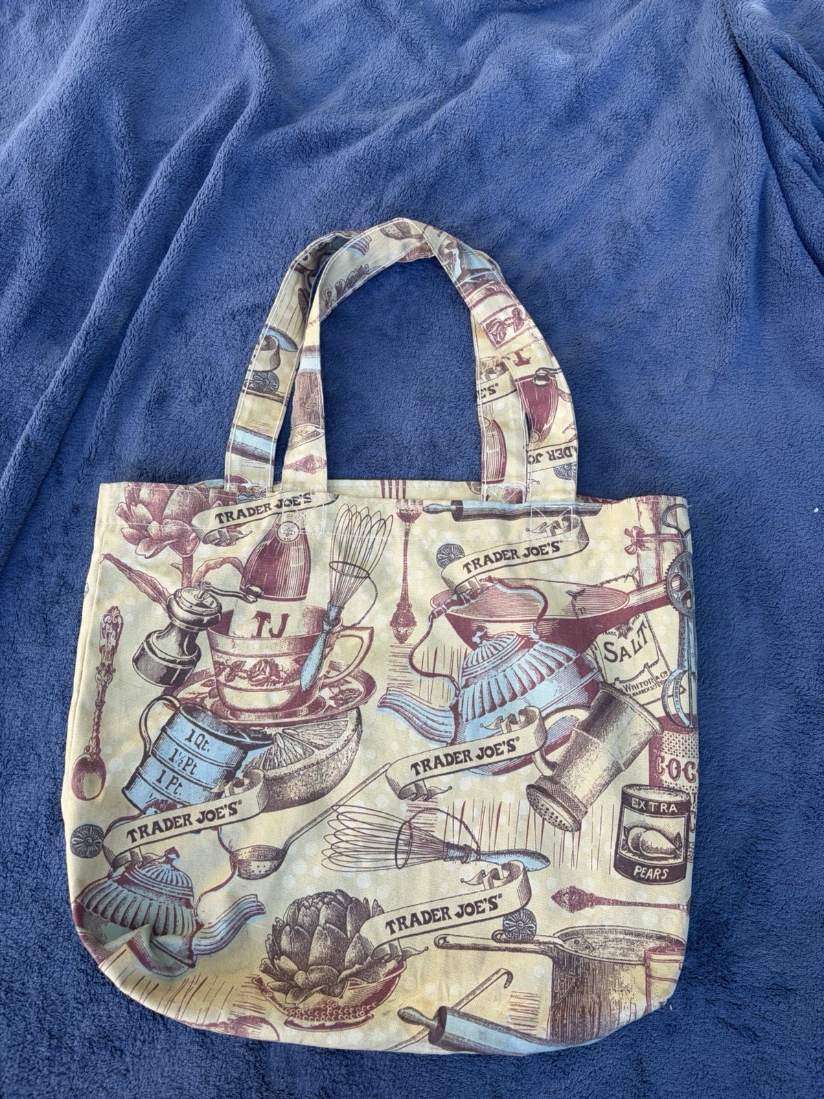 Vintage Trader Joe’s Tote Bag Kitchen Utensils Chef Cloth Bag 12”x17.5”