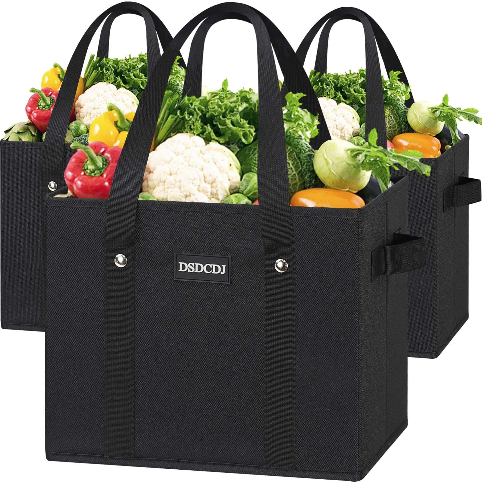 DSDCDJ Reusable Grocery Bags 3 Pack – Heavy Duty Reusable Shopping Bags with