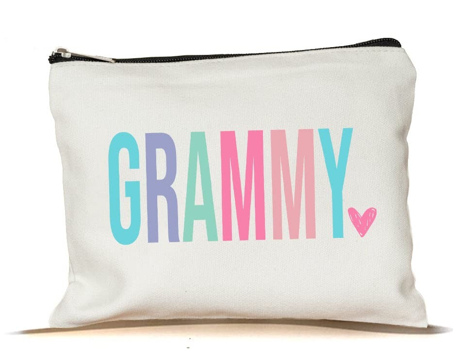 Yanashop88 Grammy Makeup Bag – Birthday Gift Idea – Mother’s 7”x9.8”, White